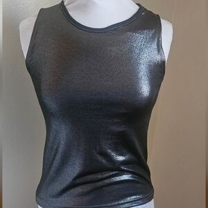 New W Tags Laviva Black Silver Shimmer Tank Top Size Medium Pretty